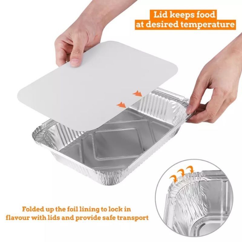 Combo 10 khay bạc kèm nắp đậy hình chữ nhật size 18cm