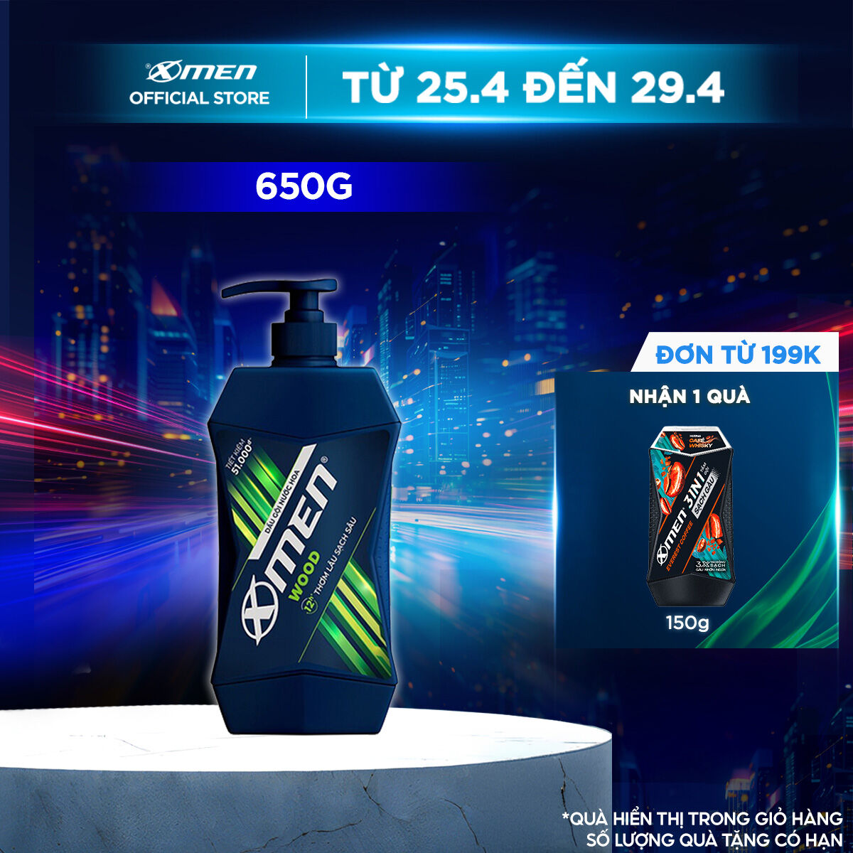 Dầu Gội Nước hoa X-Men Wood 650g