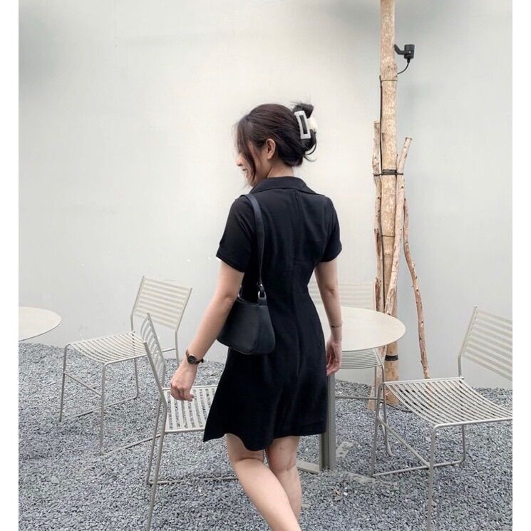 (SHOP BIGSIZE nữ 50kg đến 90kg) đầm cổ sơ mi thiết kế nhấn eo