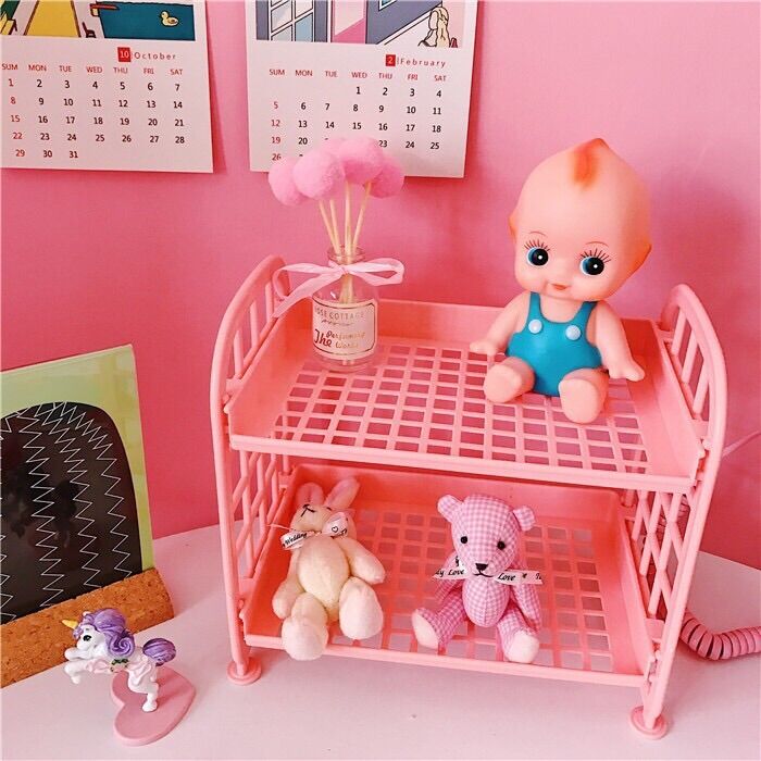 Kệ lưới mini để bàn 2 tầng