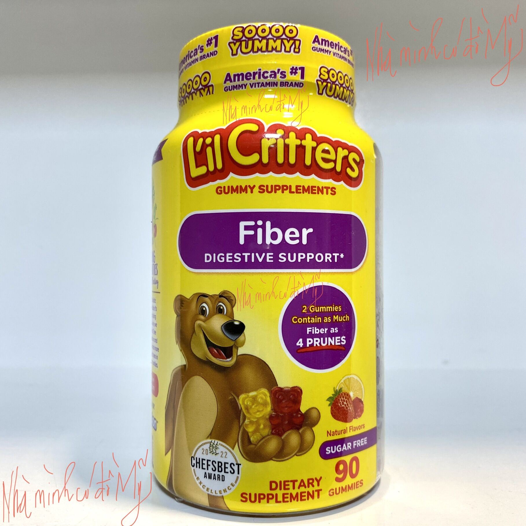 Kẹo dẻo gấu bổ sung chất xơ L il Critter Fiber Digestive 90 gummies cho bé