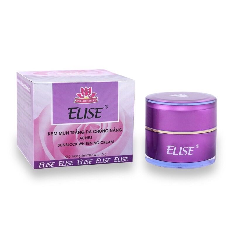Kem elise ngừa mụn trắng da chống nắng 15g