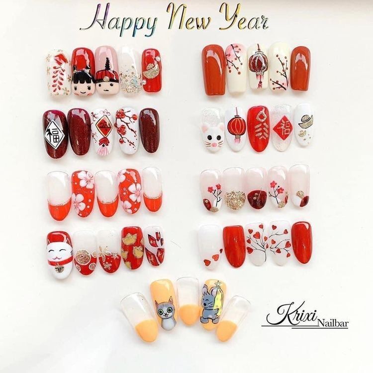 Nailbox thiết kế theo yêu cầu- mẫu nail tết 2023