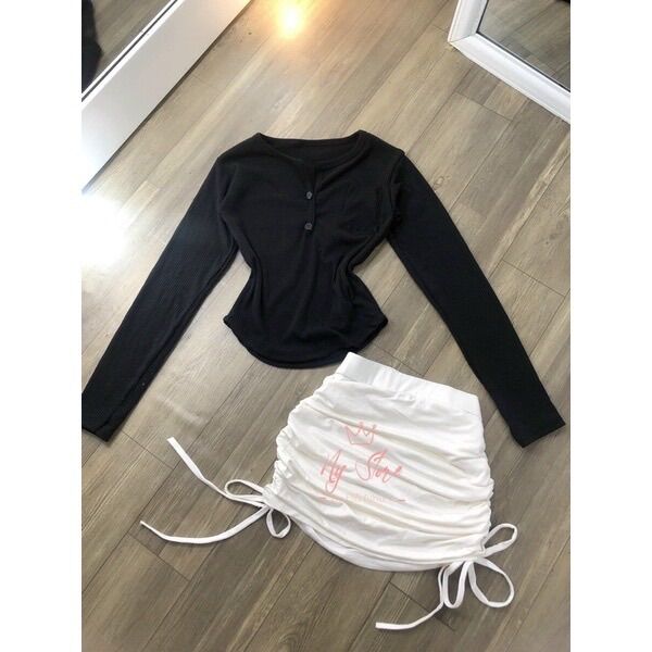 Áo thun body  tay dài len tăm