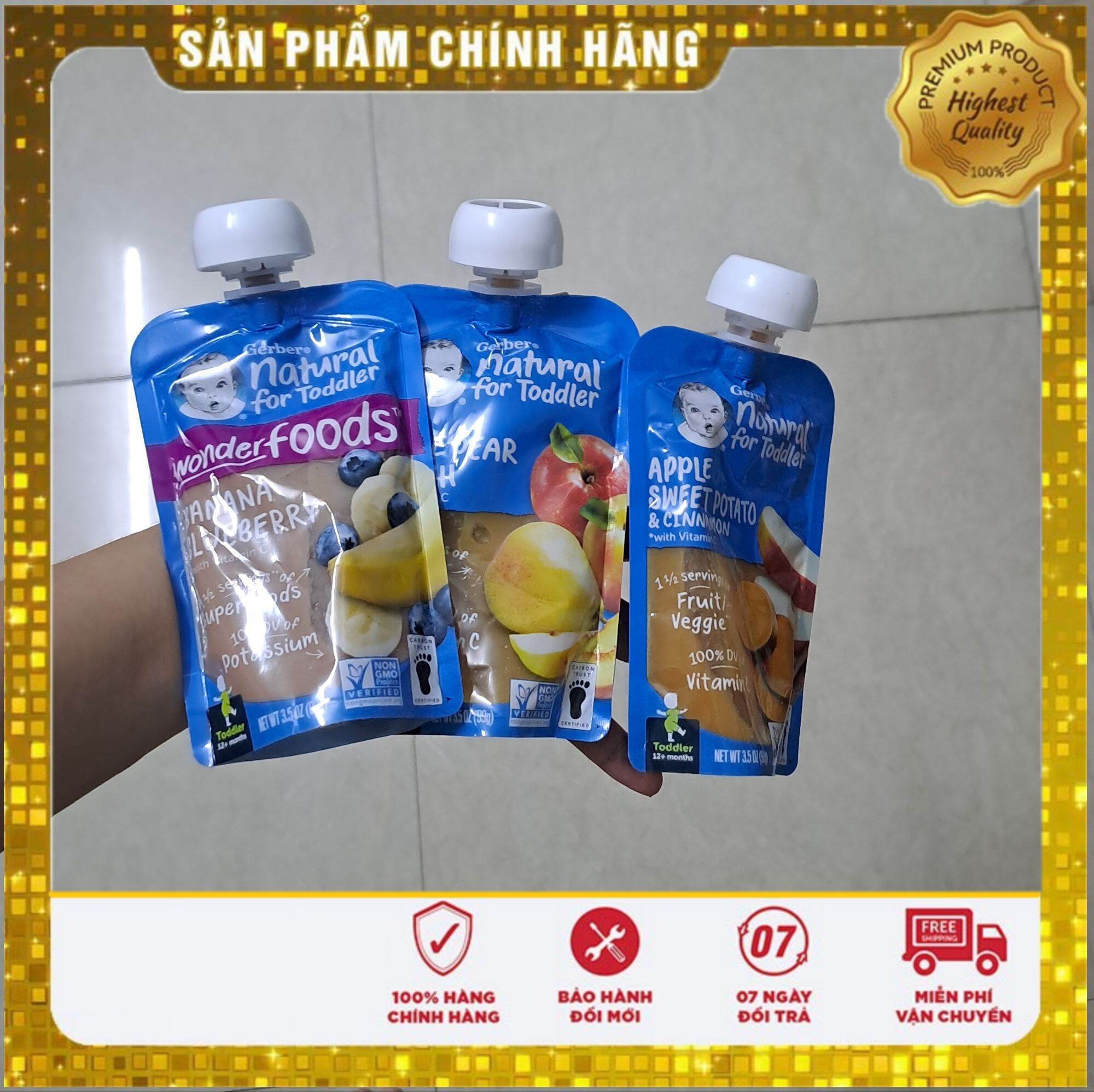 trái cây nghiền gerber mỹ siêu sạch và thơm ngon cho bé từ 6 tháng 11/25 bay air