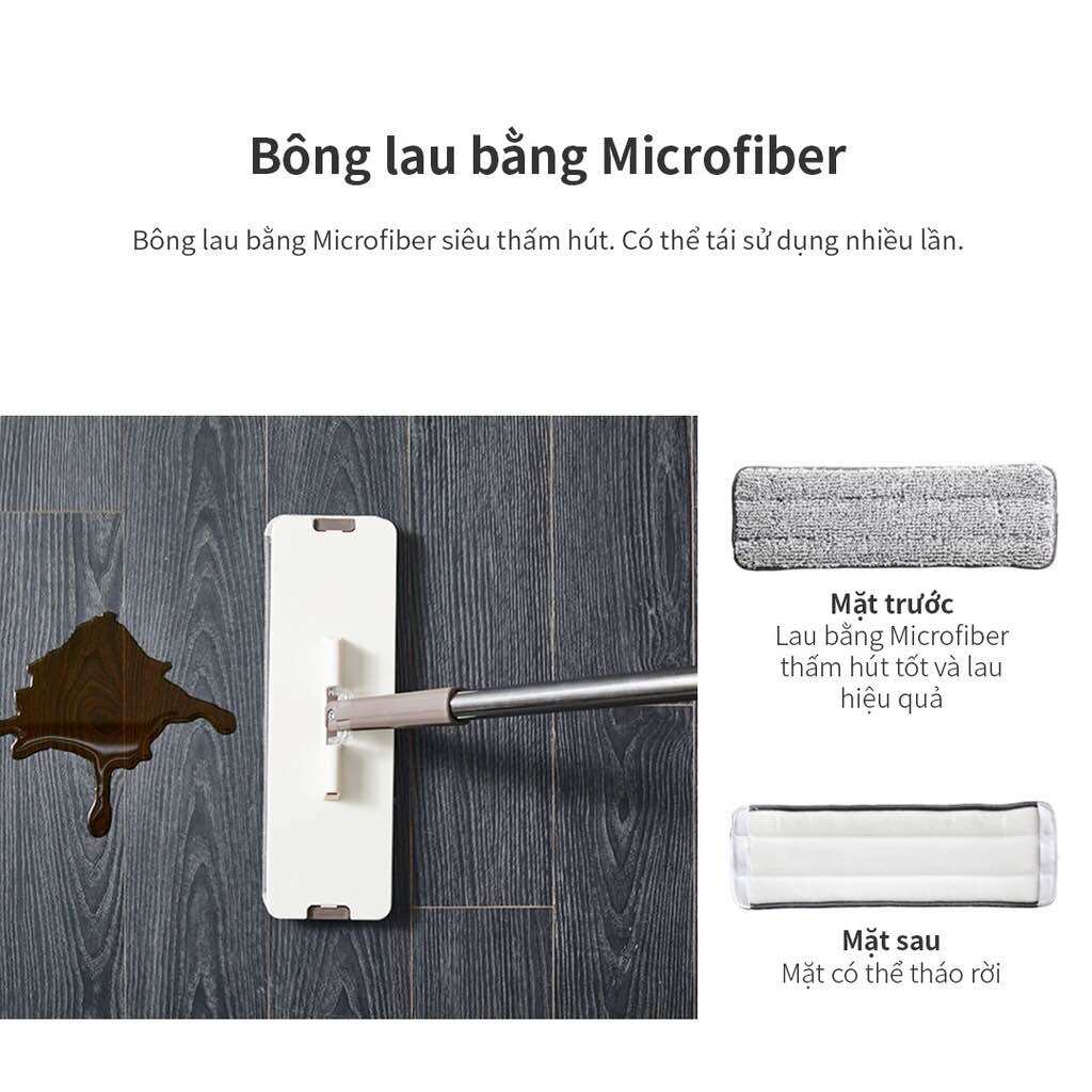 [HCM]Bộ cây lau nhà Lock&Lock Squeeze Flat Mop ETM471