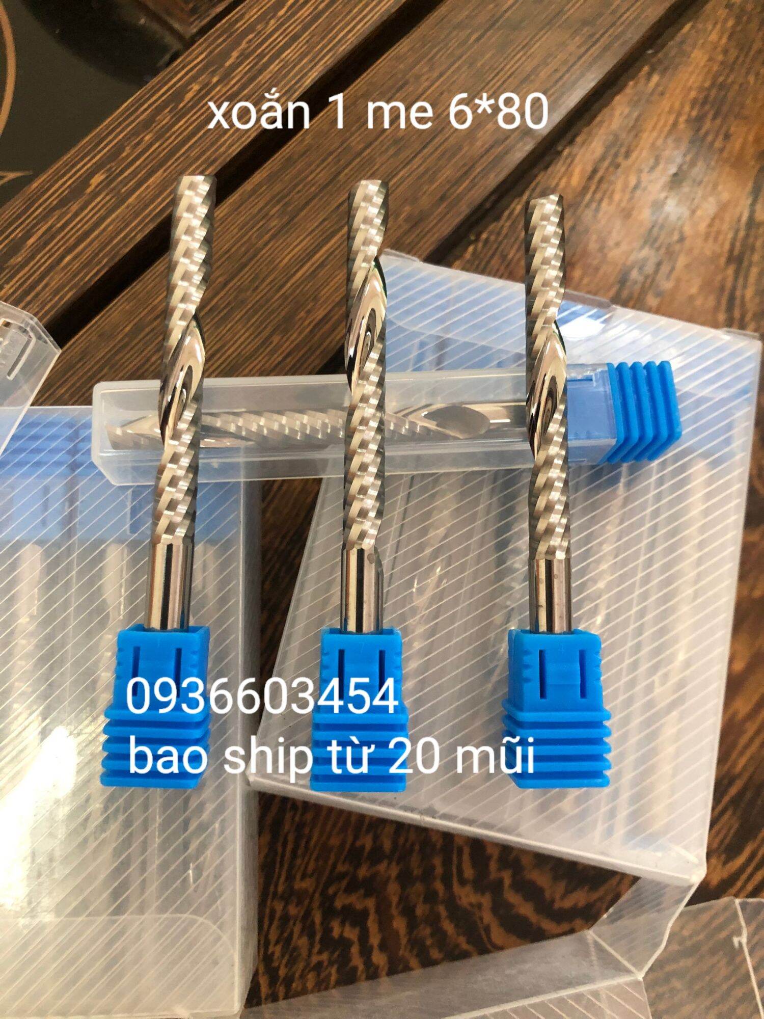 Mũi cắt 1 me xoắn phi 6 dài 80 hàng đẹp