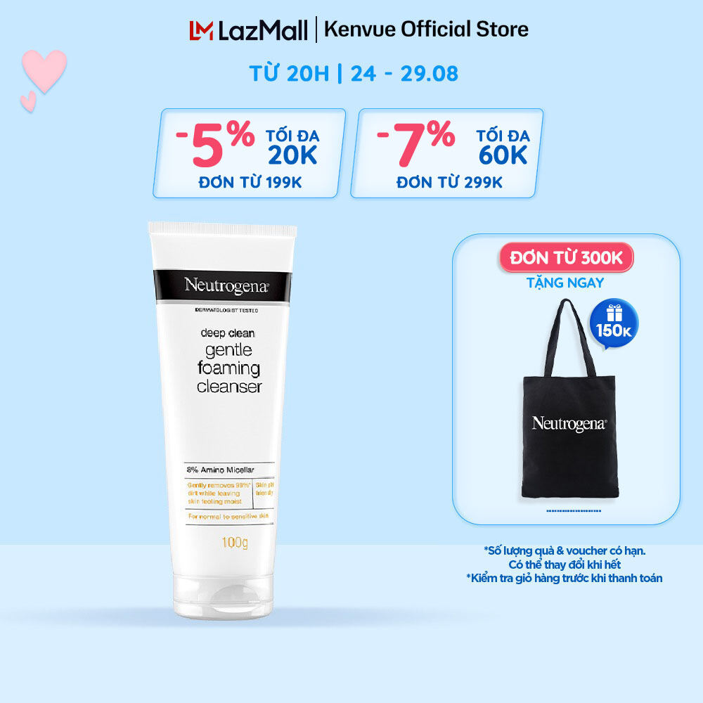 Sữa Rửa Mặt Neutrogena Làm Sạch Sâu & Kiểm Soát Nhờn - Deep Clean Foaming Cleanser