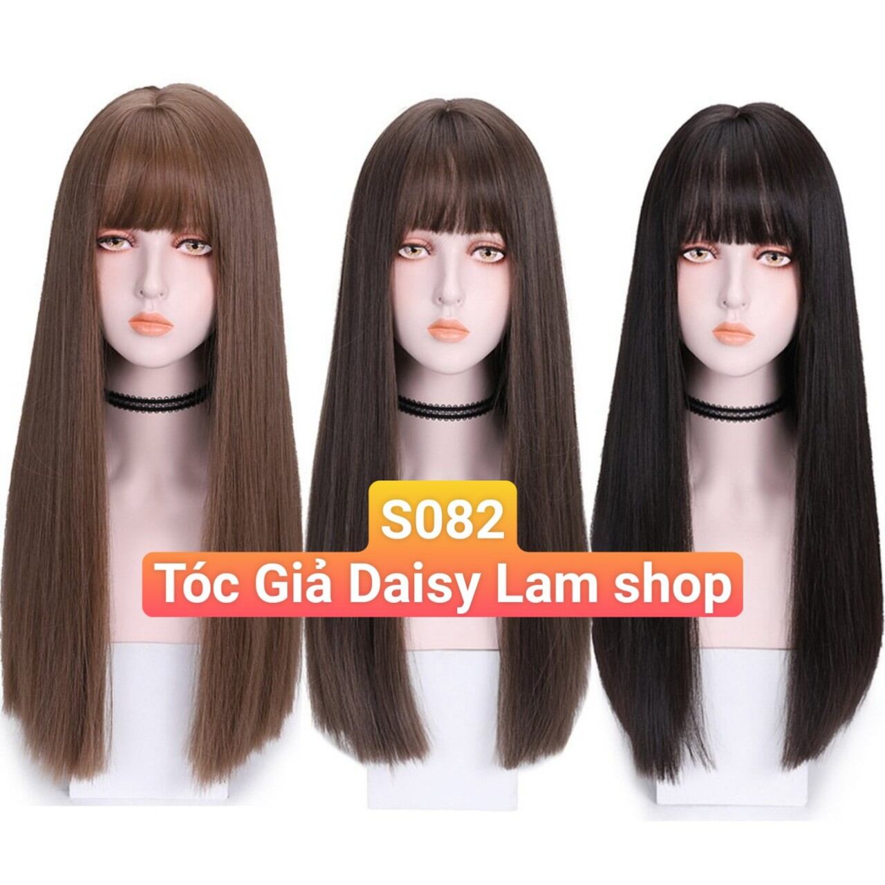 ❤ TẶNG TRÙM TÓC ❤ Tóc giả siêu da đầu cao cấp kiểu thẳng dài mái thưa S082