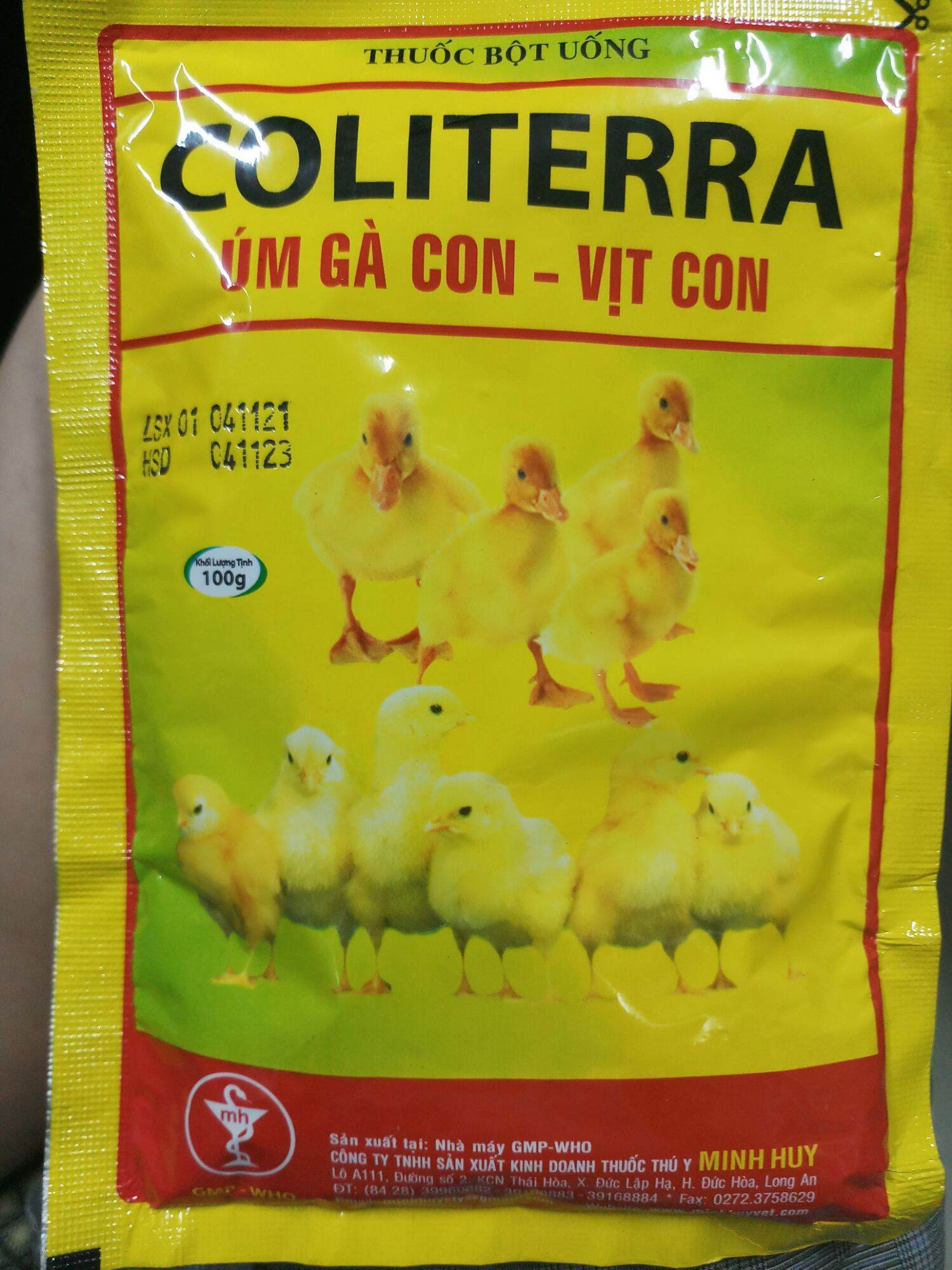 Coli Terra Coliterra 100 gram úm gà con, vịt con thức ăn vật nuôi hsd 04/11/2024