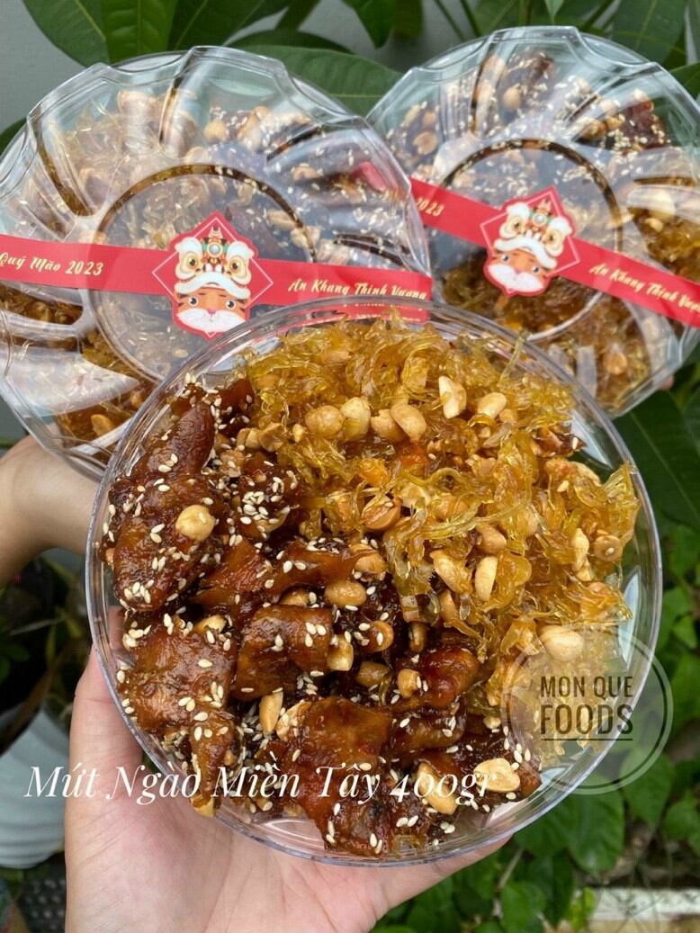 Mứt ngào Miền Tây 500g (Chuối ngào mix gừng sợi dẻo)