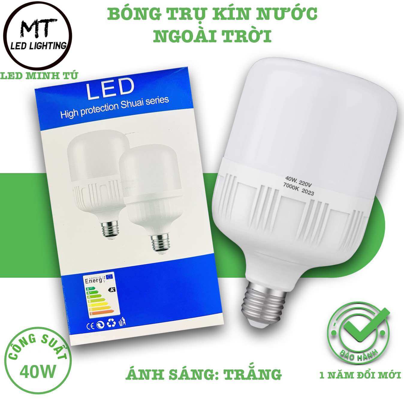 Combo 4 cái bóng đèn led trụ 40w