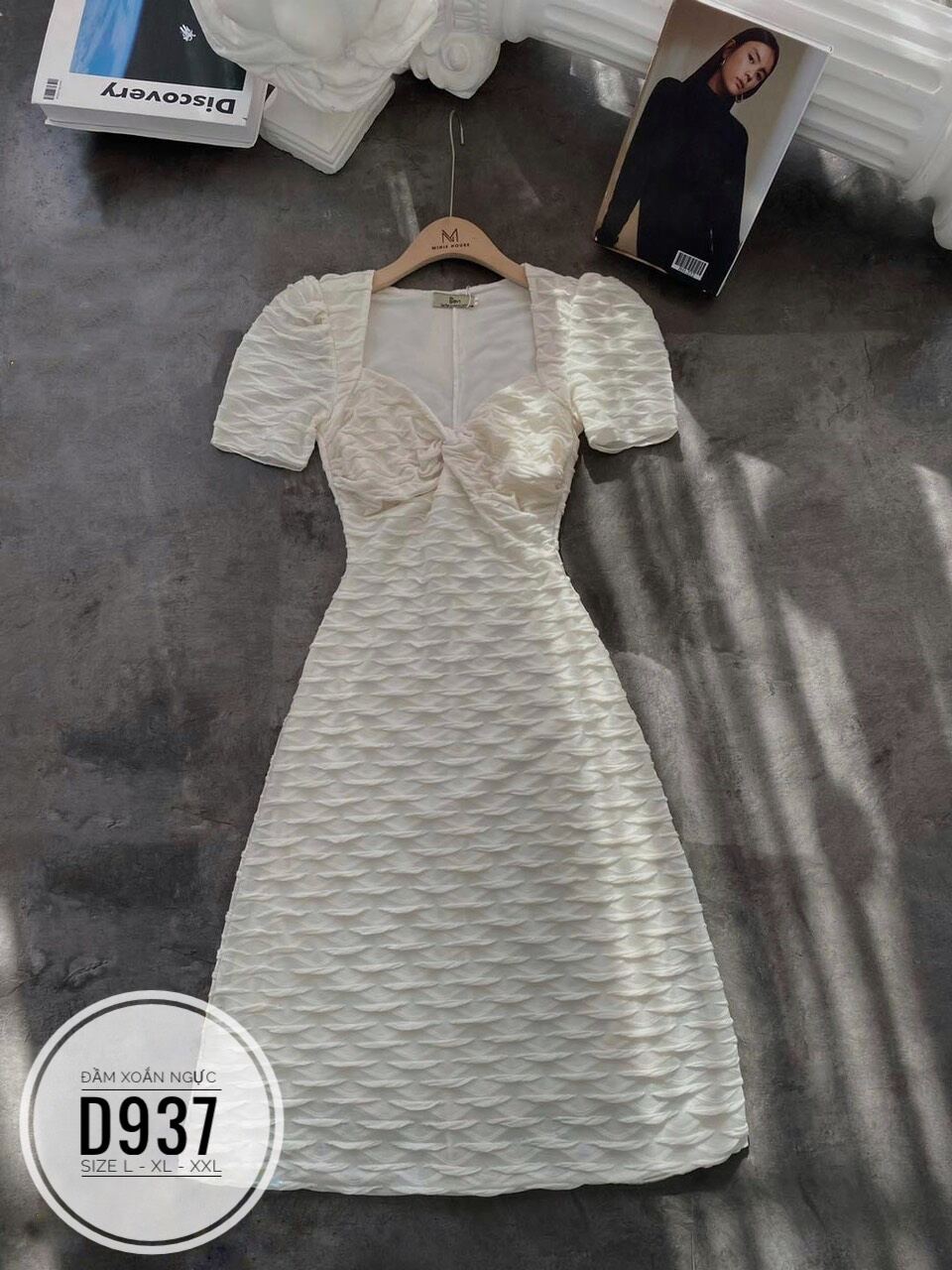 (60-90KG) MINSTORE Bigsize Đầm xoắn ngực D937