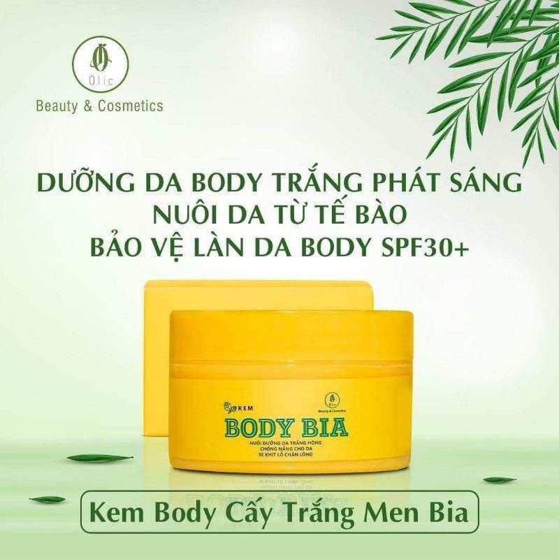 Kem Body cấy trắng men bia Olic