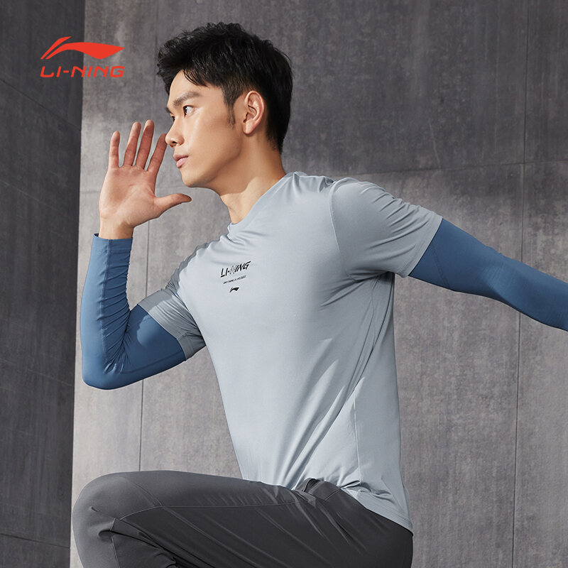 LiNing (LI-NING) Áo Phông Cộc Tay Nam Thoáng Khí Thoải Mái Thời Trang Thể Thao Áo Phông Áo Văn Hóa A