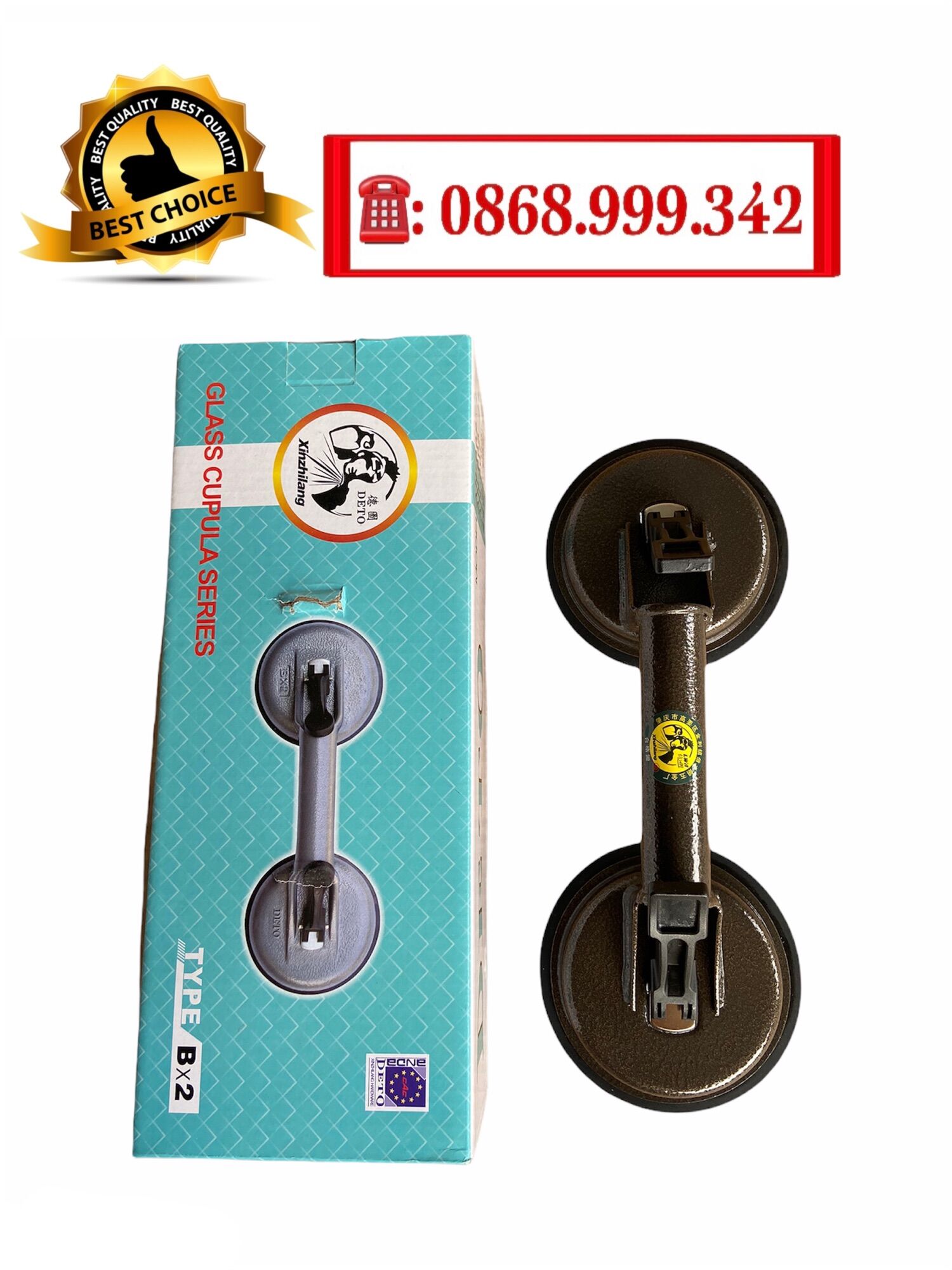 Hít kính, hút kính, hút gạch cầm tay cao cấp XZL 2 chấu