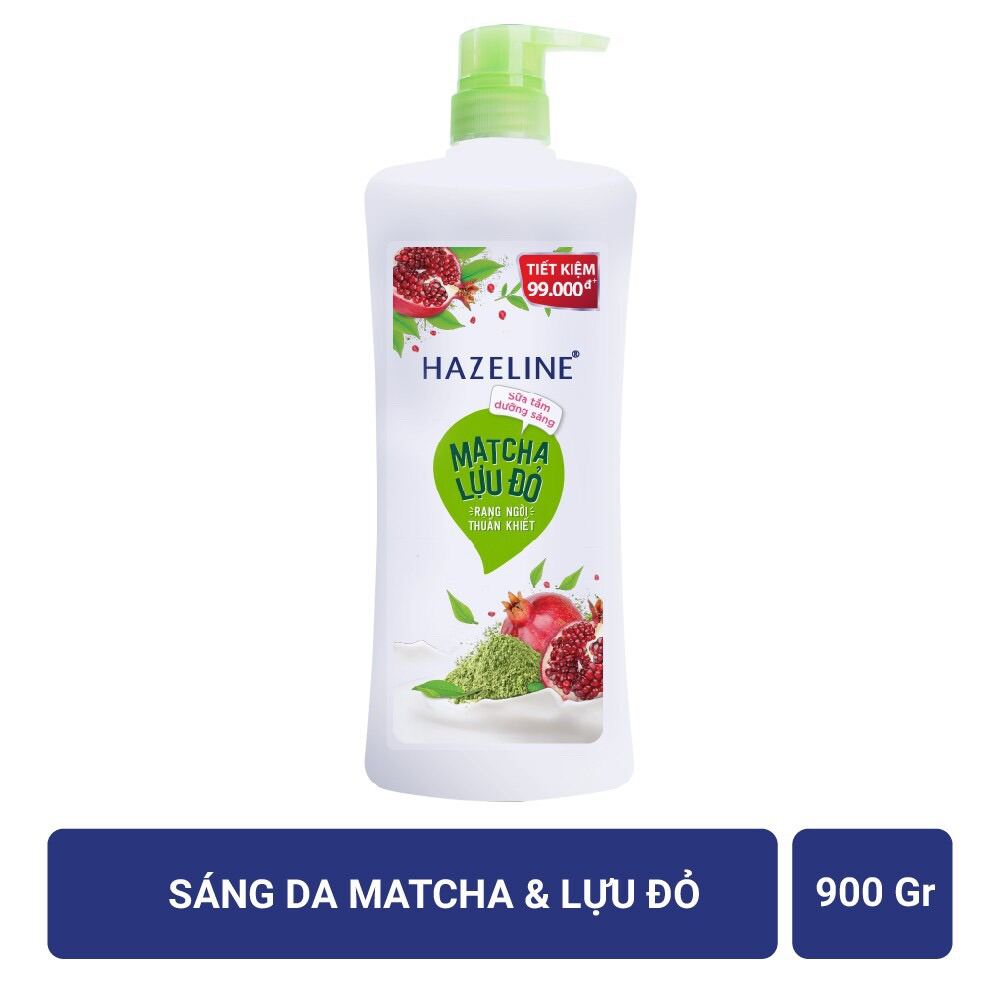 [Hcm]Sữa Tắm Hazeline Chai 900Ml Matcha& Lựu Đỏ