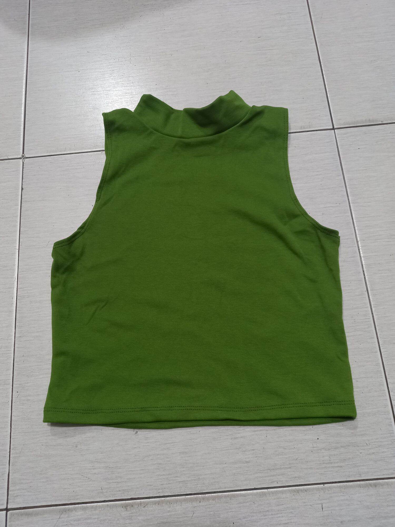 Áo Thun Cổ Cao 3cm Sát Nách Croptop