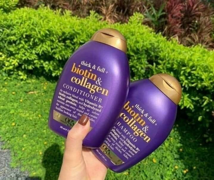 Cặp Gội - Xả Biotin & Collagem Tím chai 385ml - cuahangthienduc