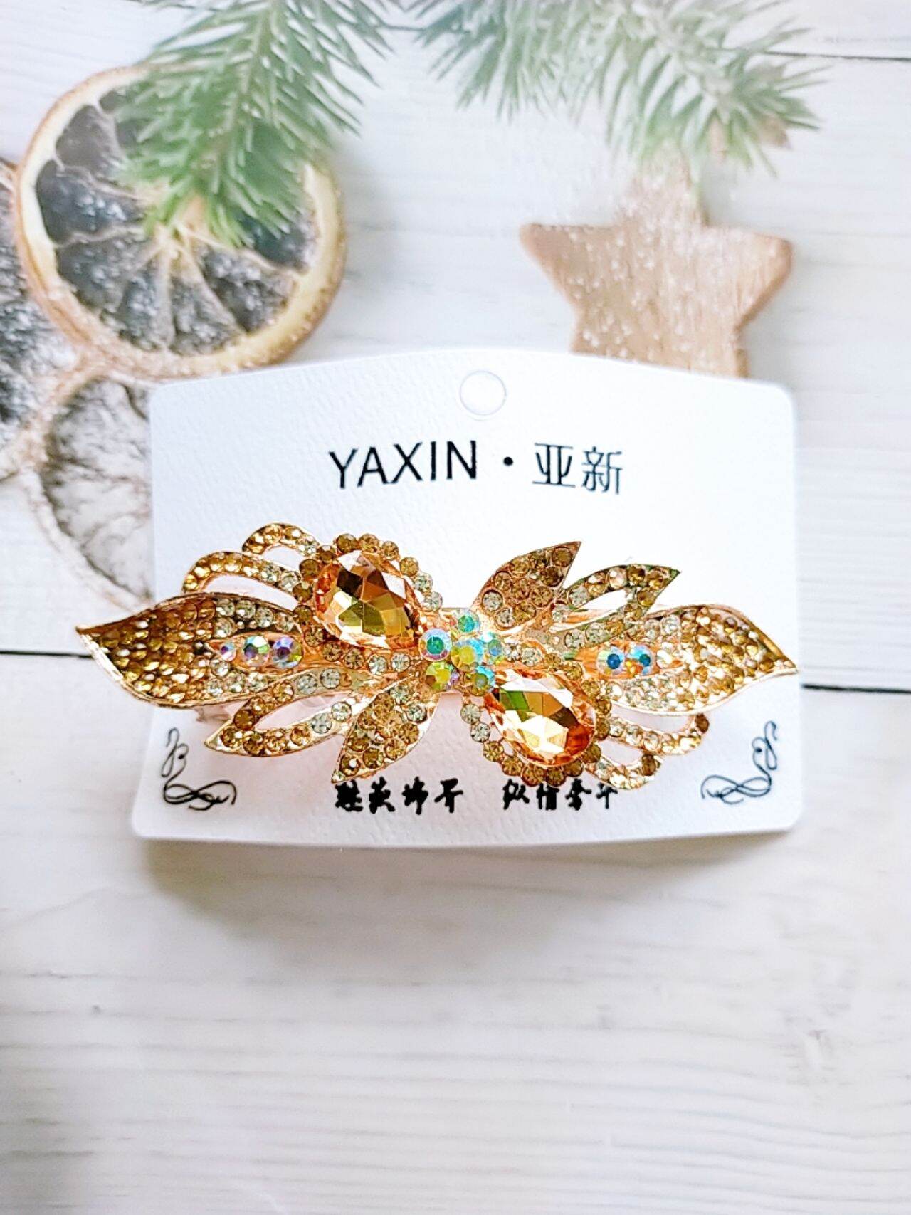 Kẹp tóc trung niên - Kẹp tóc phía sau đính đá lấp lánh M002(kẹp 8 phân)