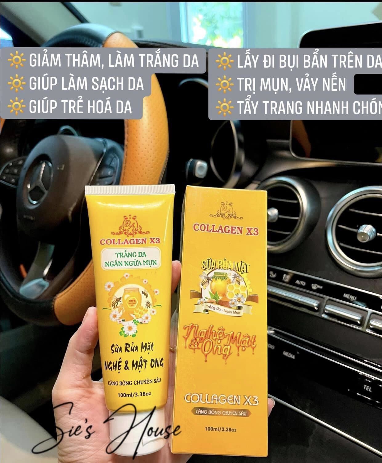 Sữa rửa mặt collagen X3 nghệ mật ong (chính hãng)