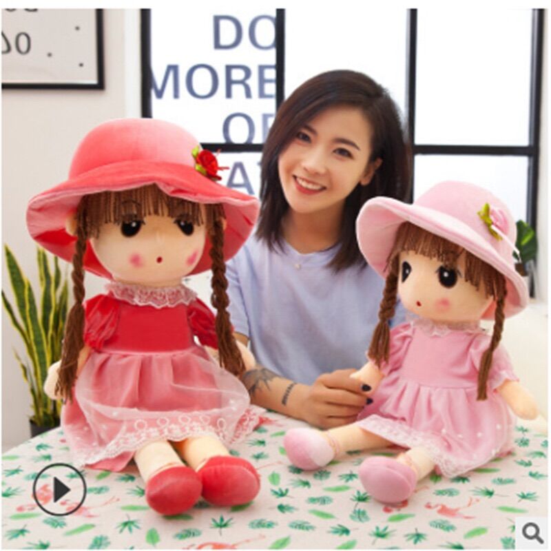 Búp bê bông đồ chơi cao cấp sang trọng 45cm hồng