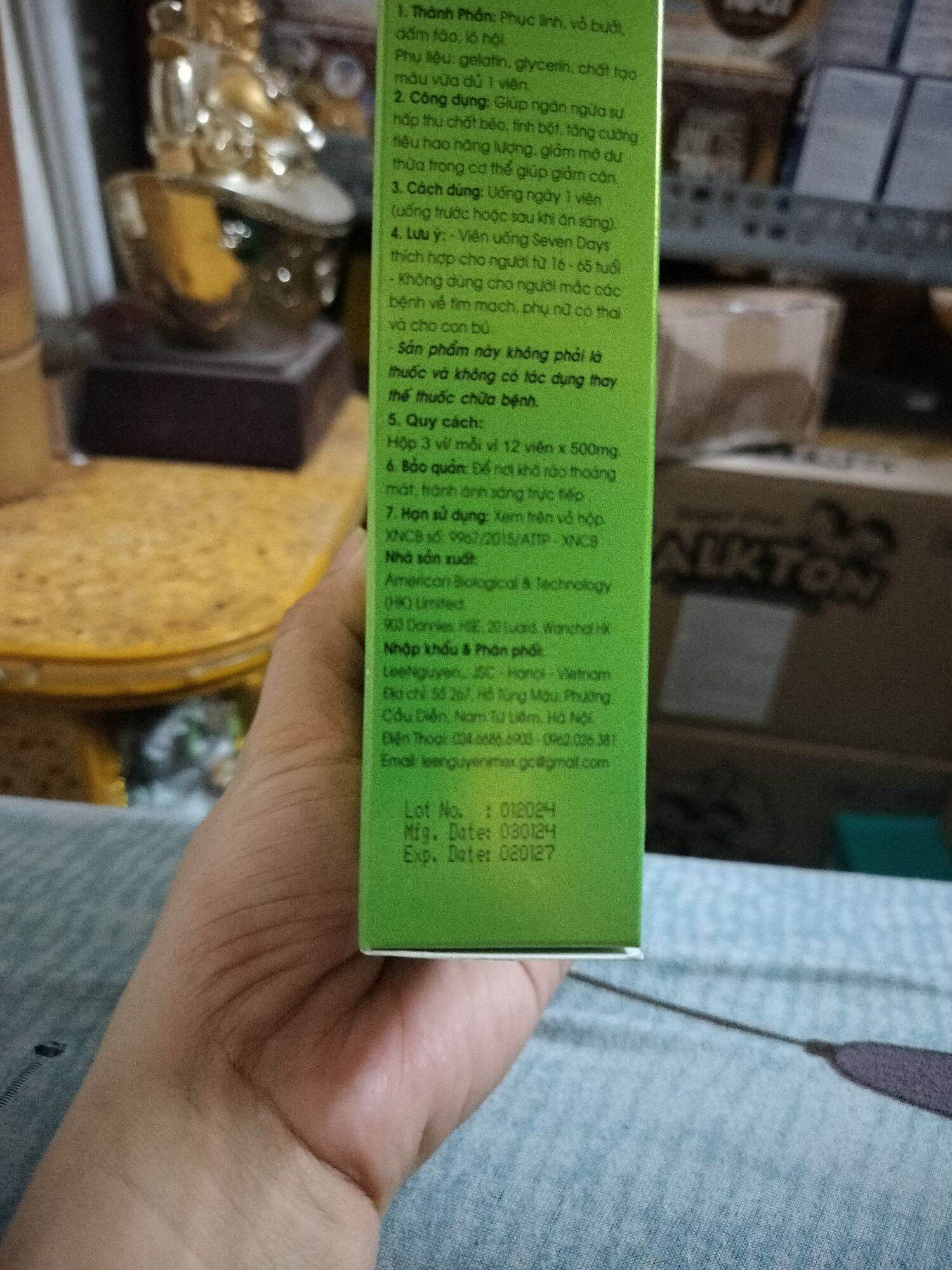 Viên uống giảm Cân Sevenday 36 viên