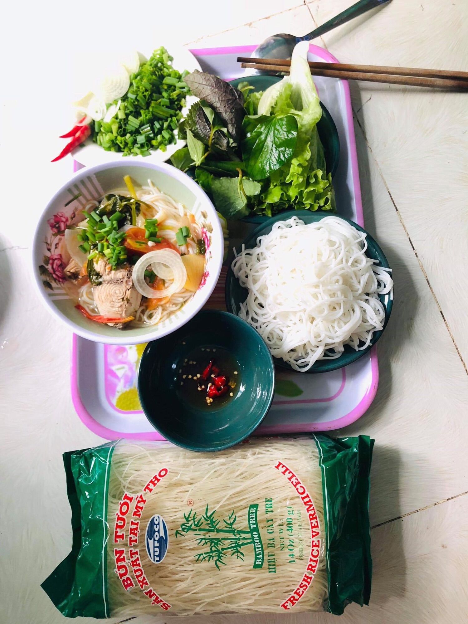 [HCM]BÚN TƯƠI hiệu ba cây tre Xuất khẩu 400gr
