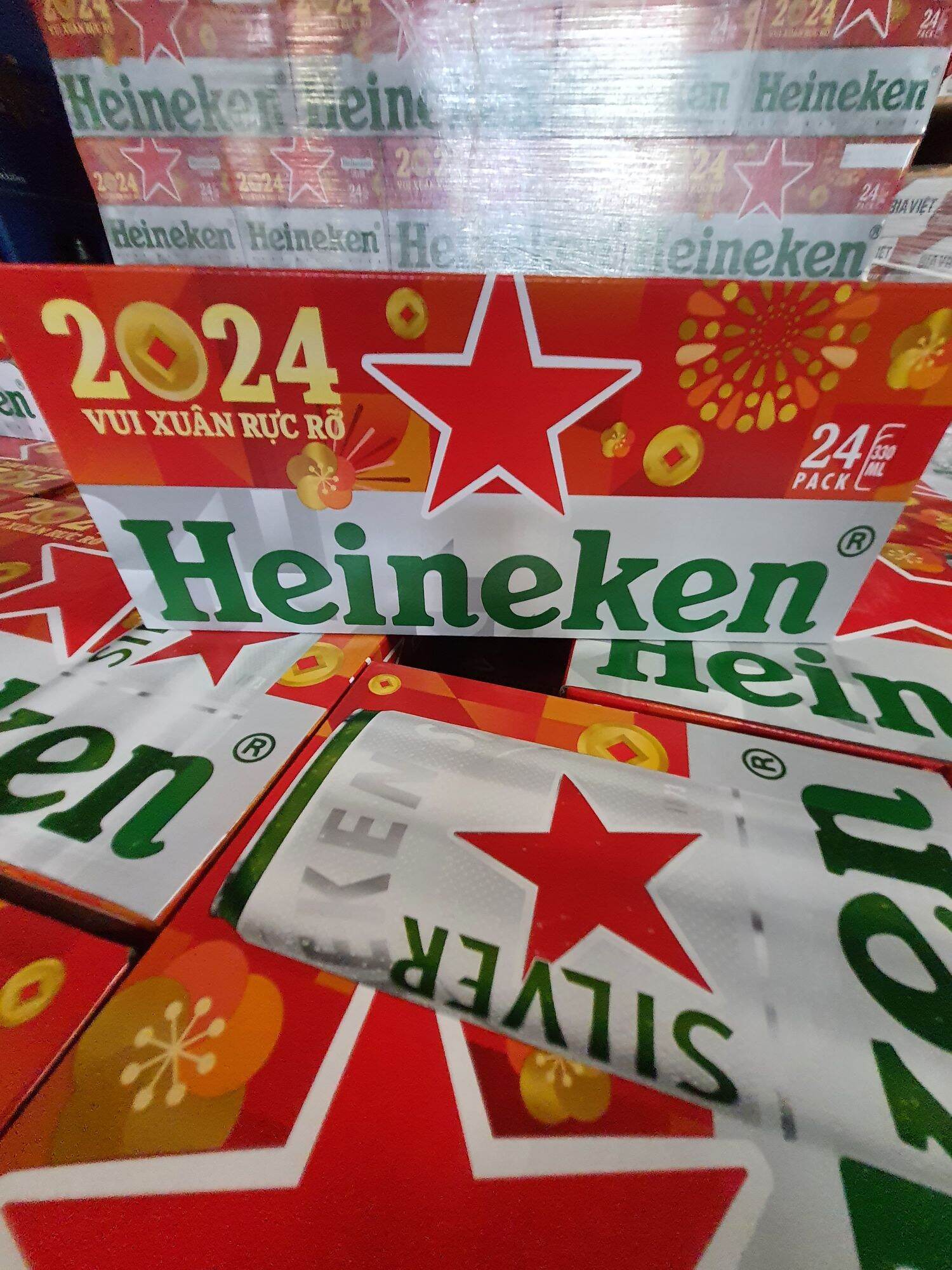 THÙNG 24 LON BIA HEINEKEN BẠC x 330ML