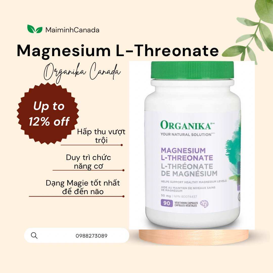 Viên uống Organika Magnesium L-Threonate 90 Veggie Caps