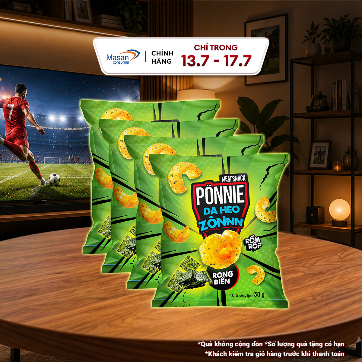 Snack Ponnie da heo zòn vị rong biển 1 gói x 30gr