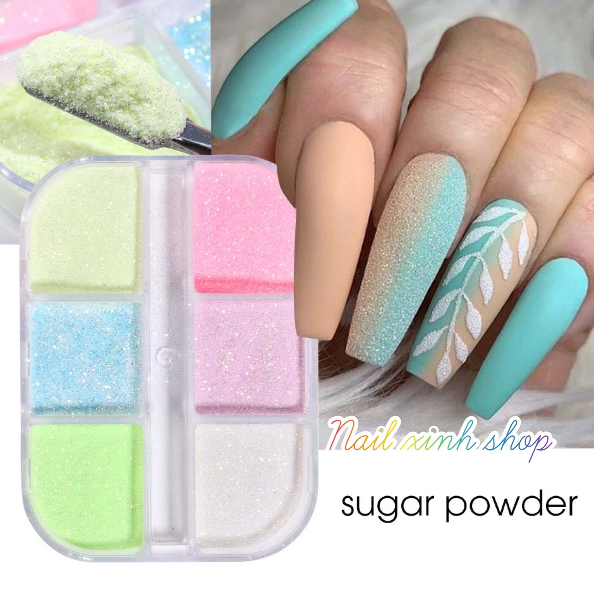 [Mới] Set bột dạ quang neon trang trí móng phát sáng