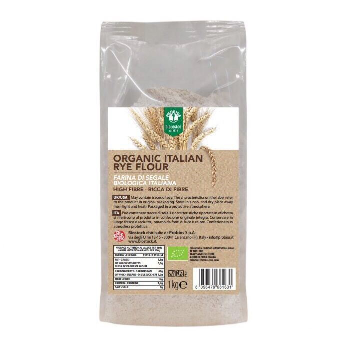 Bột lúa mạch đen nguyên cám hữu cơ Probios 1kg