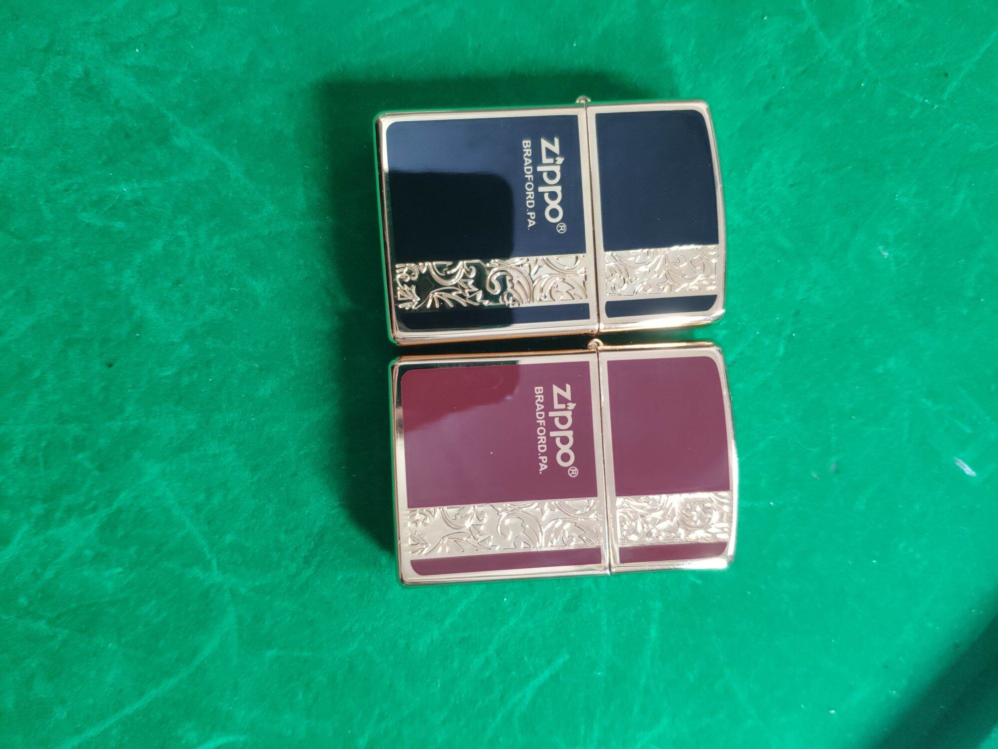 Zippo khảm men mạ vàng