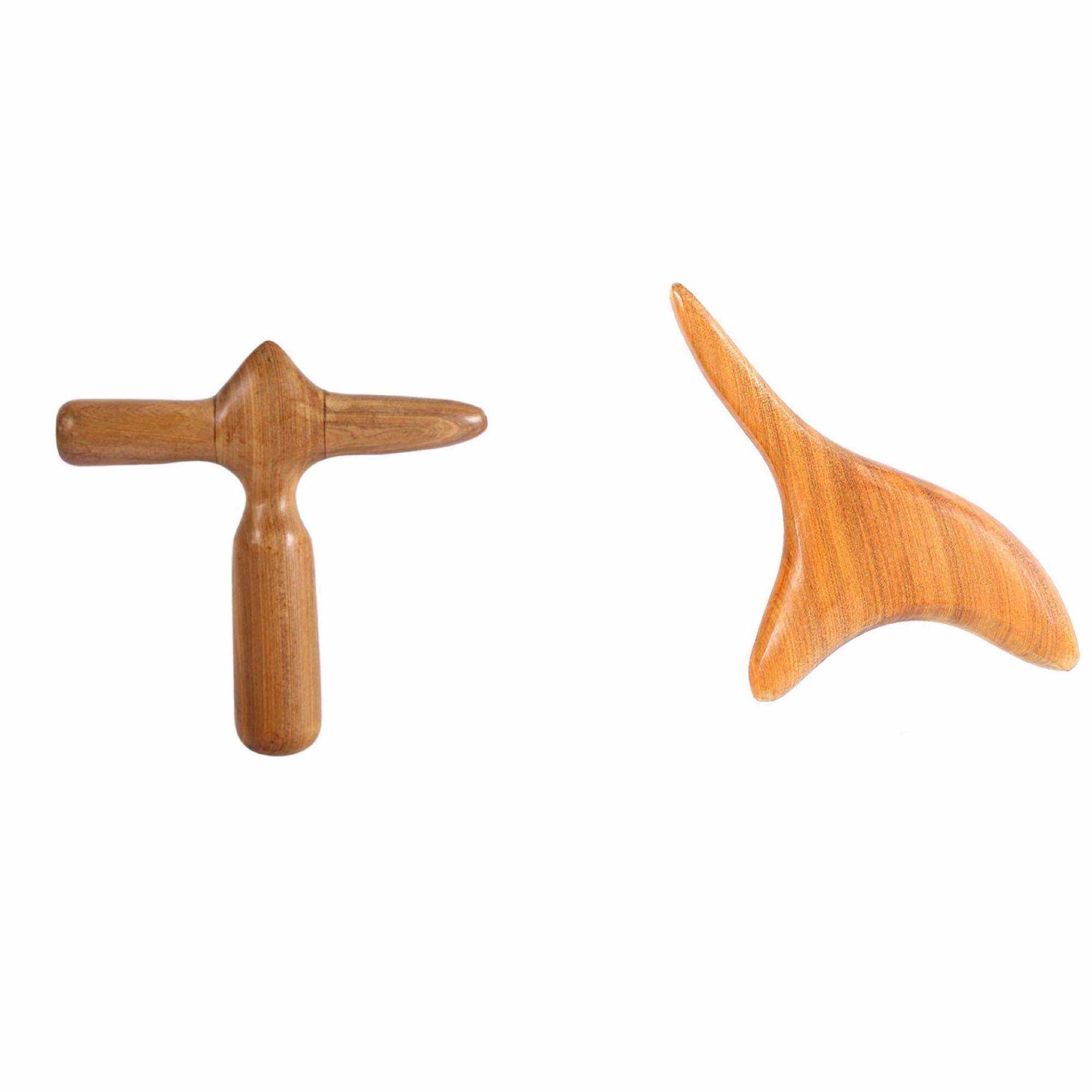 Dụng Cụ Day Ấn Huyệt Massage Kiểu Thái Bằng Gỗ  - Hình chữ thập