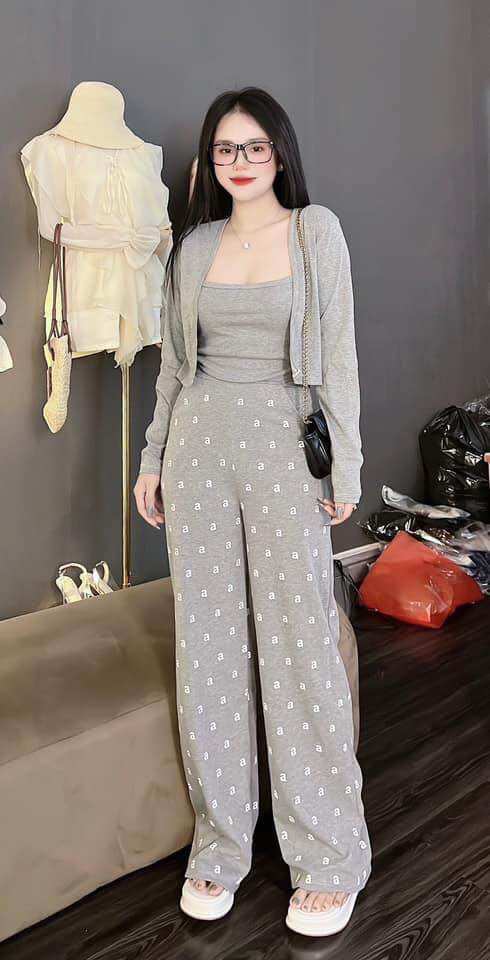 Set Bộ Thun Gân Tăm 3 món in chữ