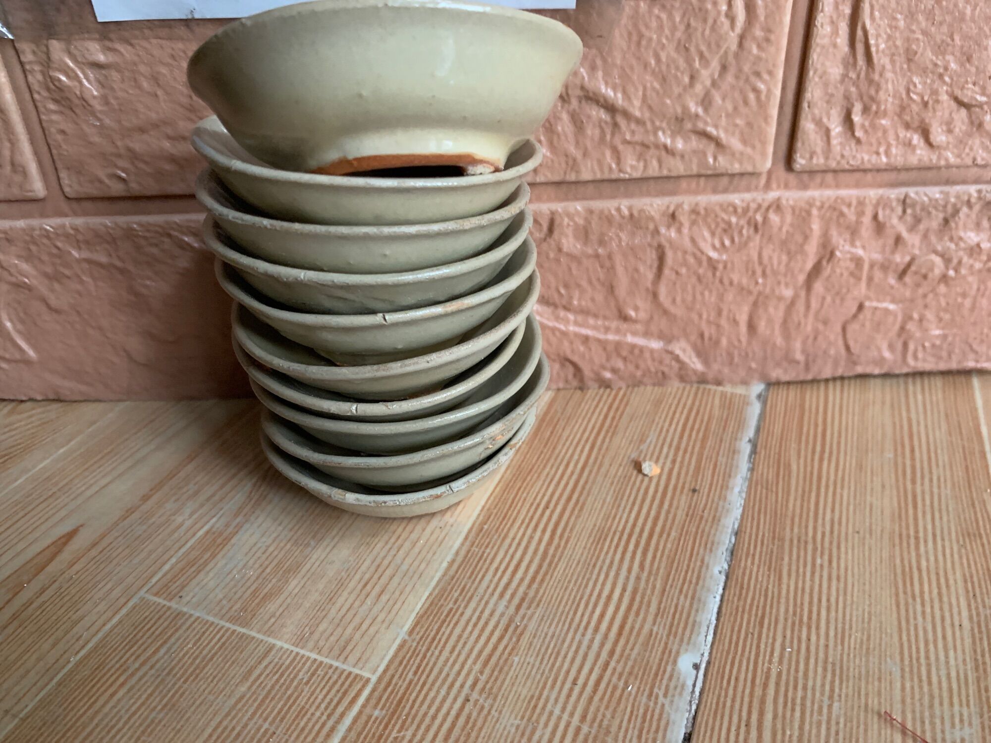 Sét 10 chén muối tiêu màu kem