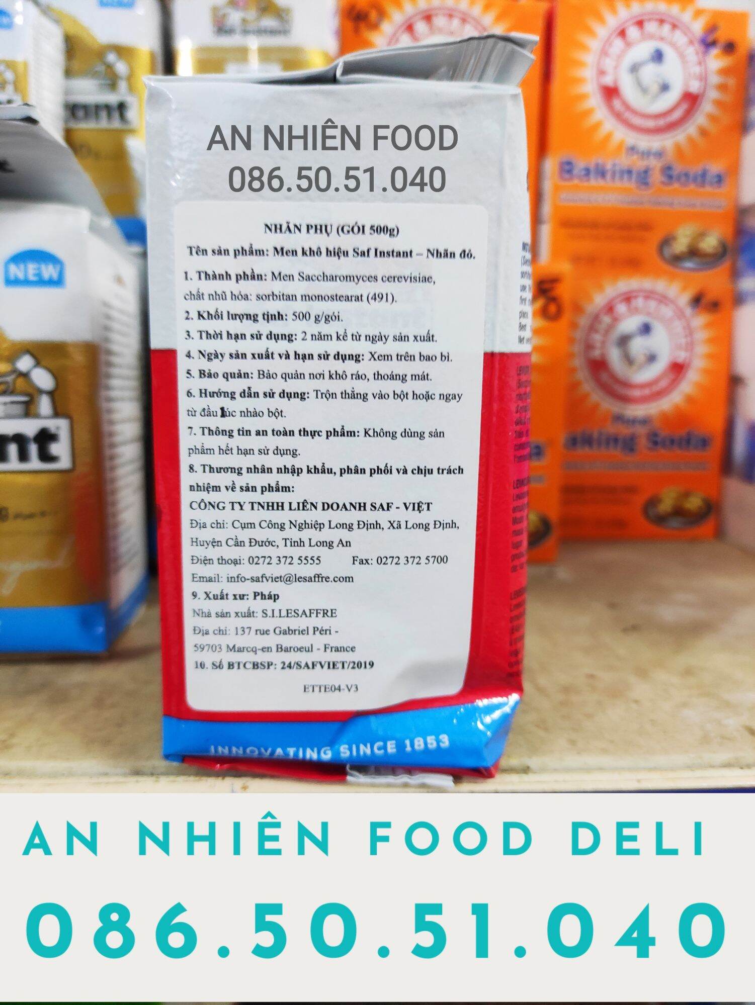 Men Nở Làm Bánh Bột Nở Đỏ hiệu Đầu Bếp Saf Instant 500G