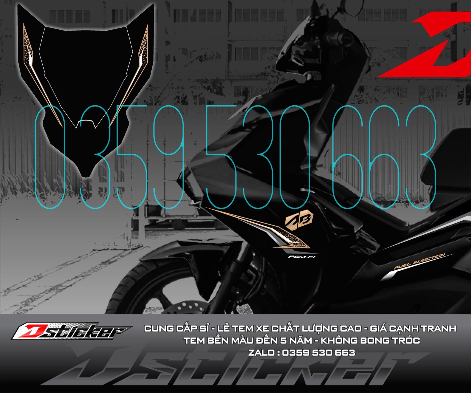 Tem rời AB AirBlade 2020 xe đen - mẫu mới 2021