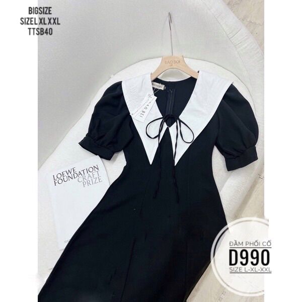 Bigsize 60- 90kg ĐẦM PHỐI CỔ TRẮNG