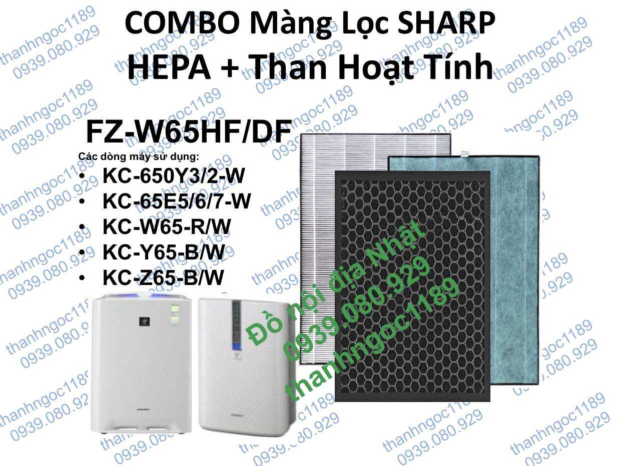 Combo Màng lọc Hepa+Than hoạt tính máy lọc không khí Sharp FZ-W65HF