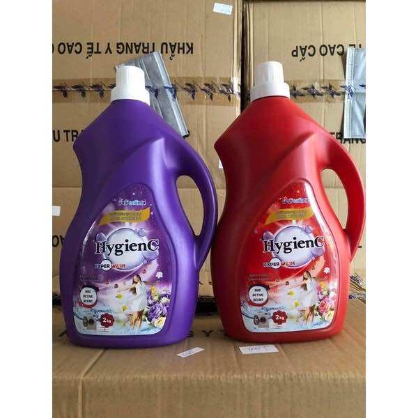Nước giặt và xả 2 trong 1 Hygienc can 2 lít .