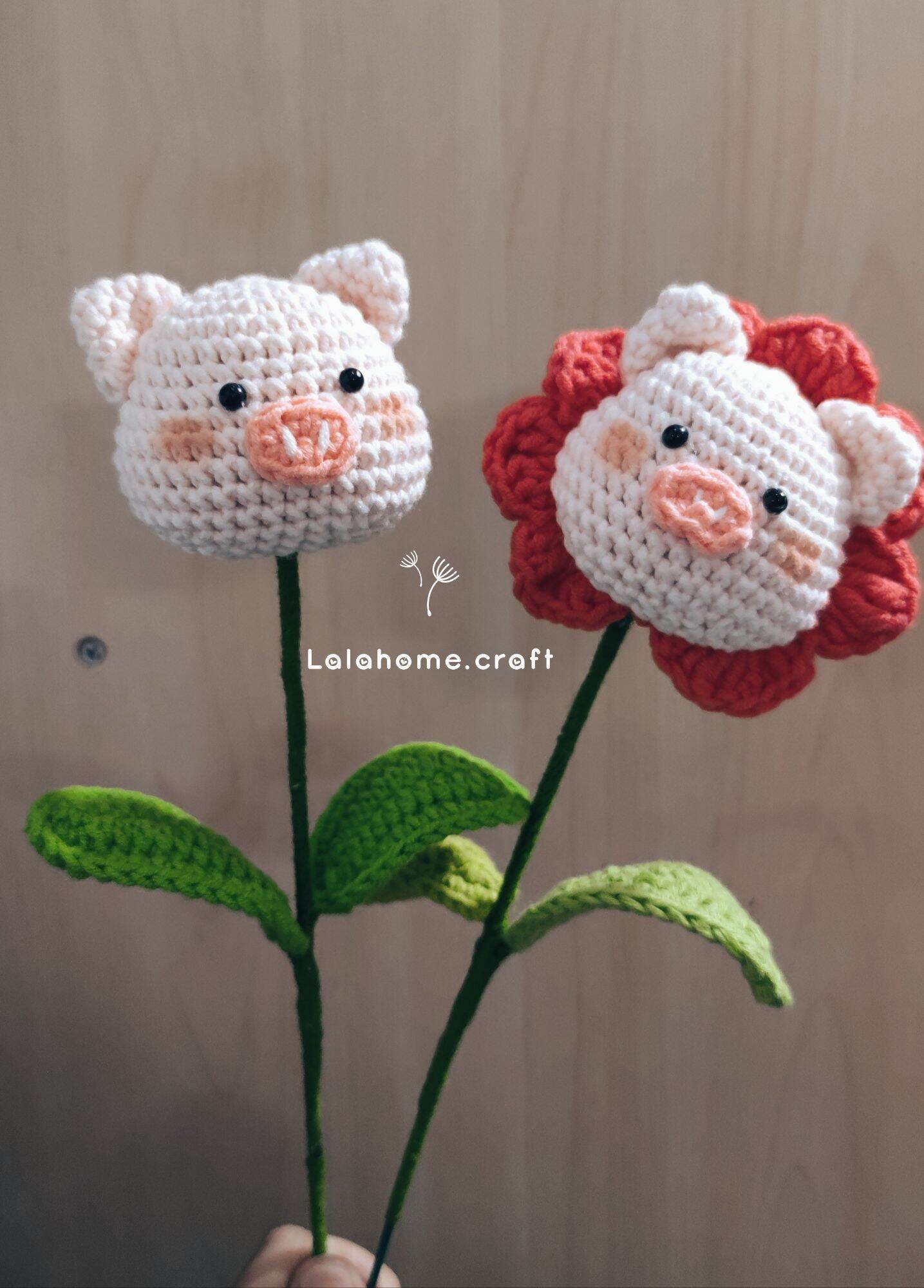 Hoa Len bé heo/hoa thỏ và phụ kiện (Ảnh Thật)