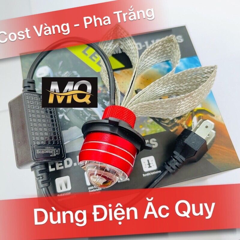 ĐÈN PHA LED BI CẦU MINI RUBY HOT COST VÀNG PHA TRẮNG TẶNG  ĐÈN HẬU LED NHÁY
