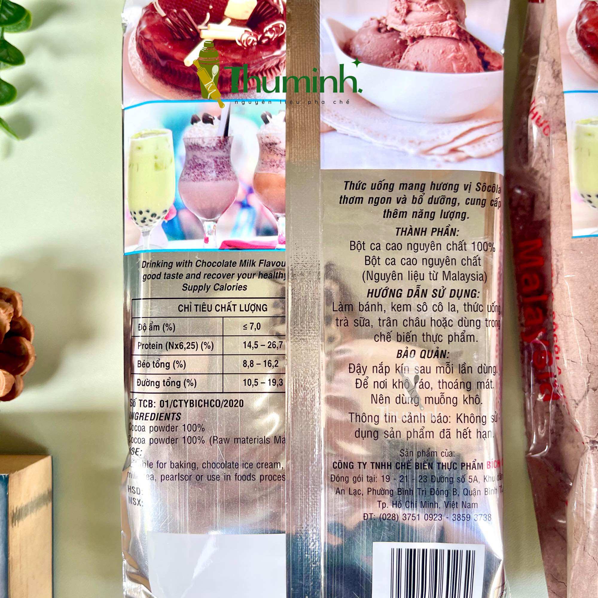 Bột Cacao Malaysia Đắng, Ngọt gói 500gr
