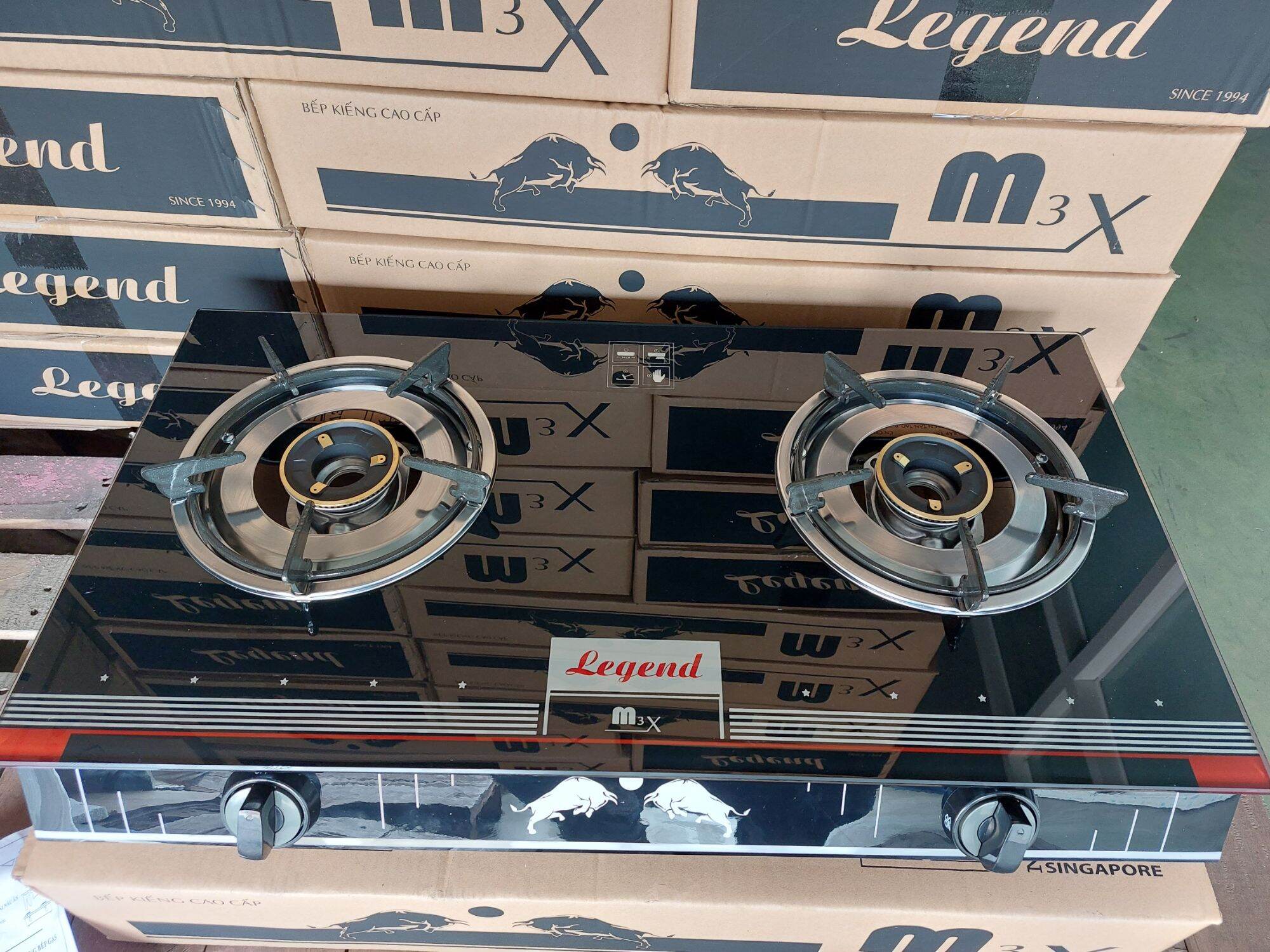 Bếp gas đôi kiếng cường lực tốt legend M3X
