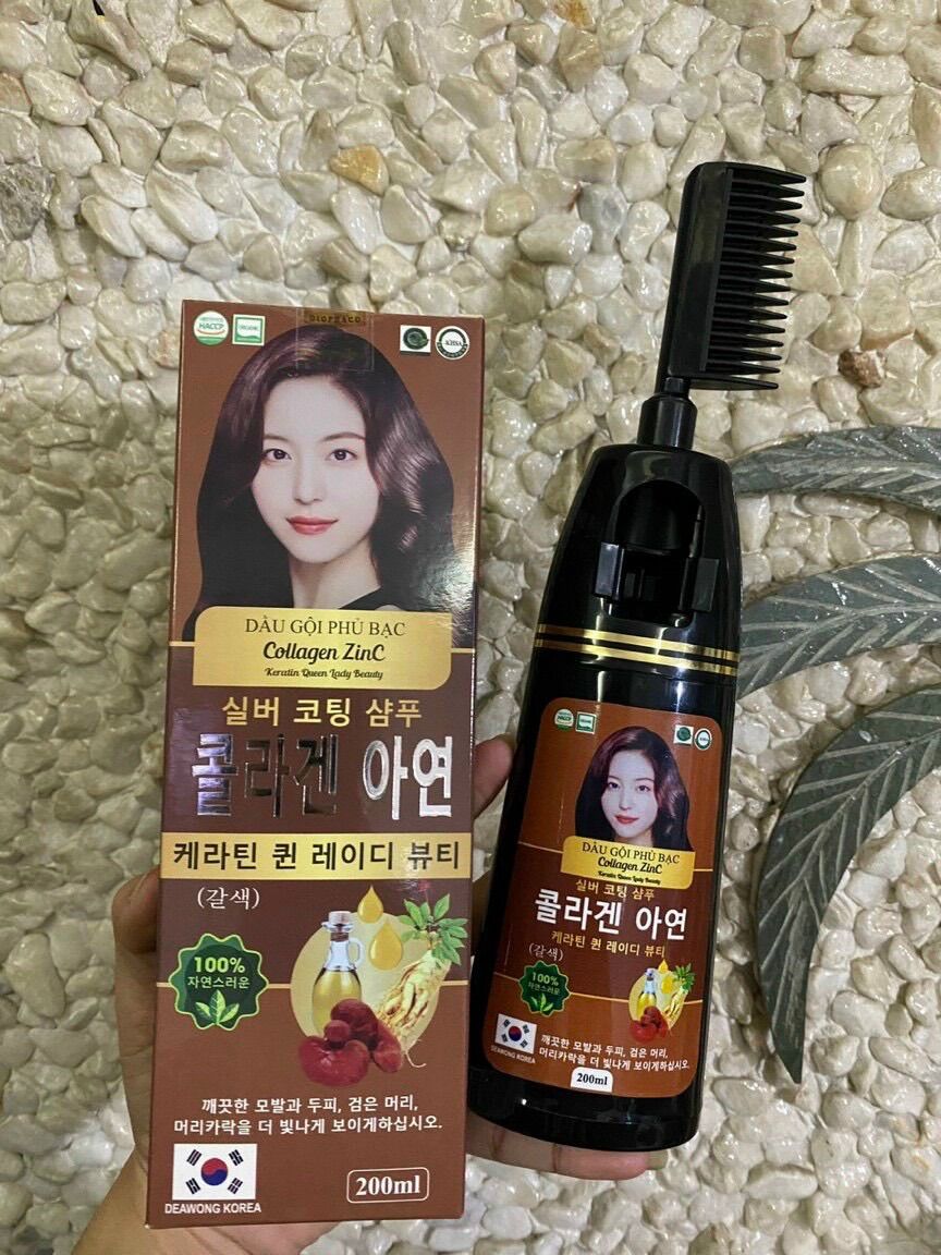 Dầu gội đầu phủ bạc thảo dược collagen zinc hàn quốc