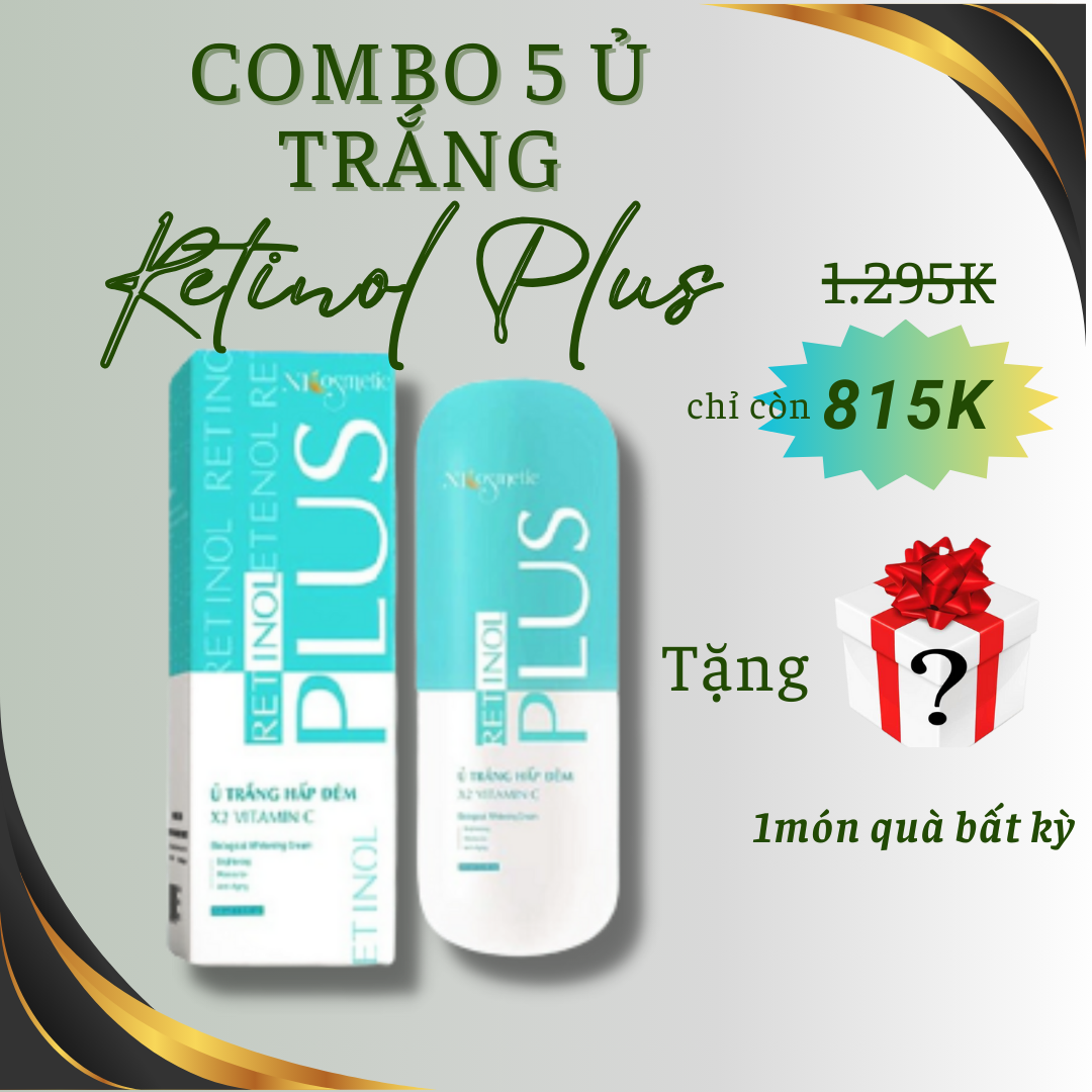 Combo 5 ủ trắng hấp đêm retinol plus_ np cosmetics