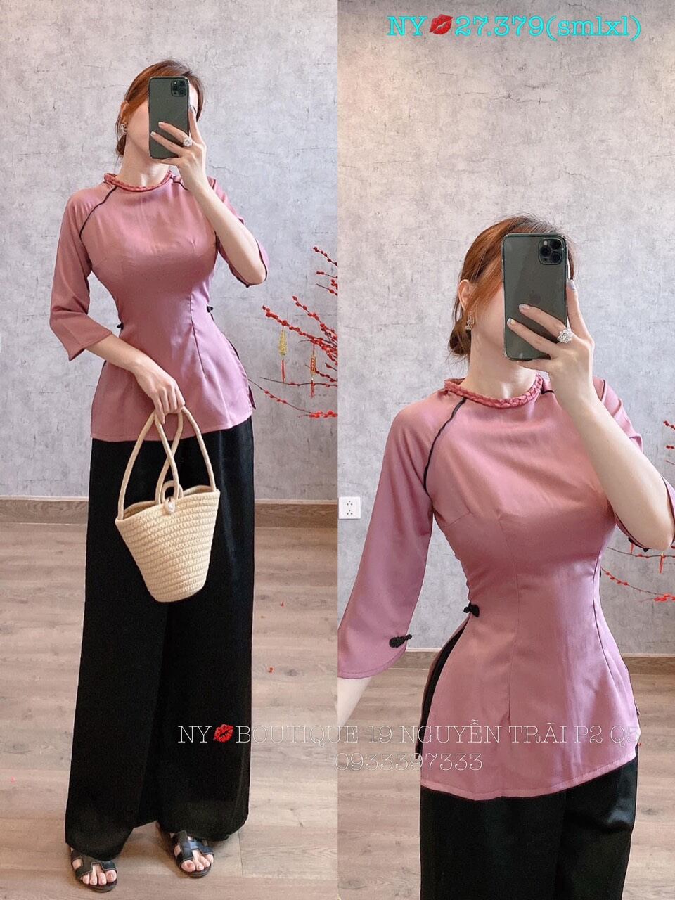 Sét lam đi chùa vải satin nhung mềm mịn