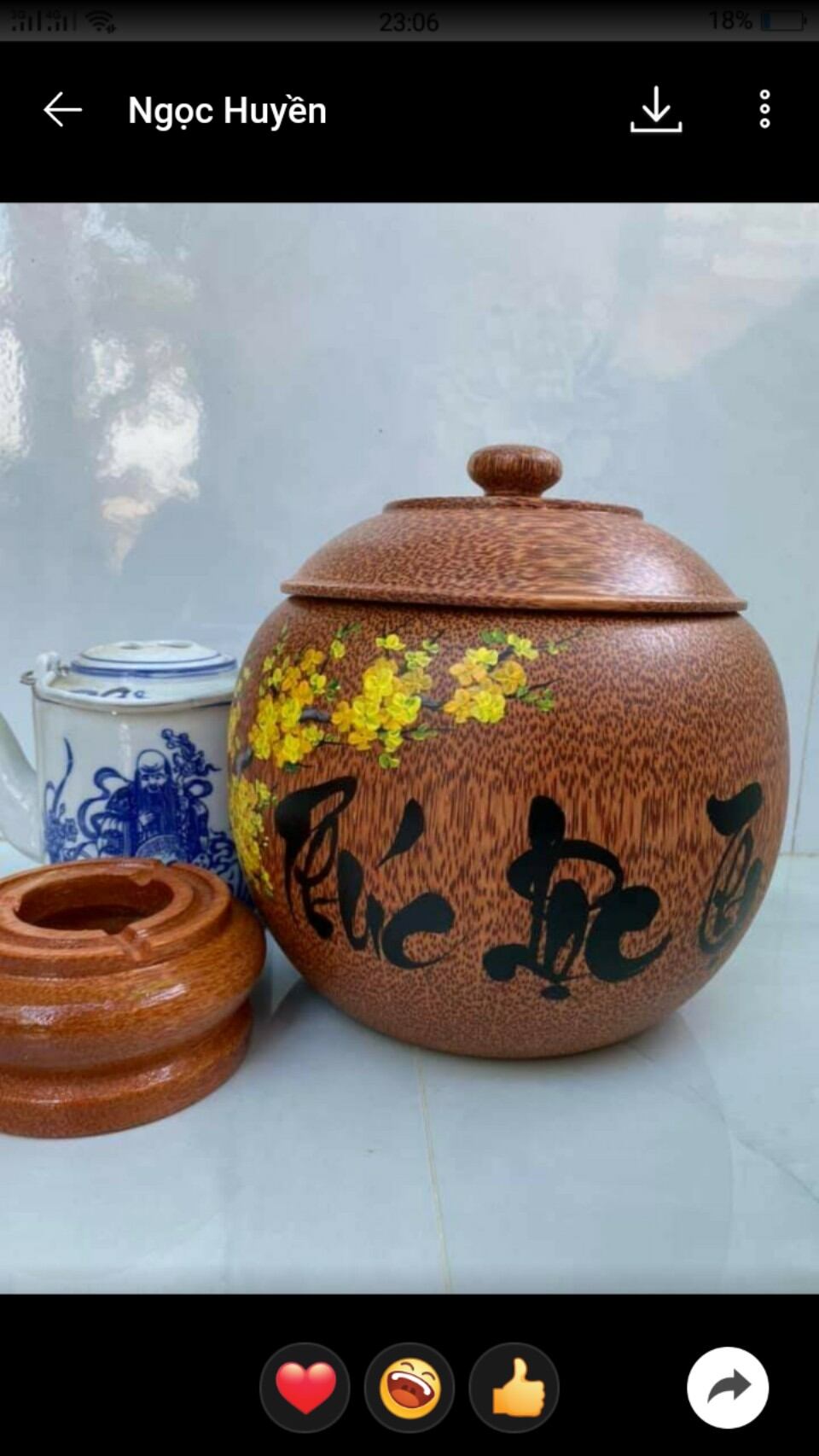 Bình ủ giữ ấm bình trà làm từ gỗ dừa